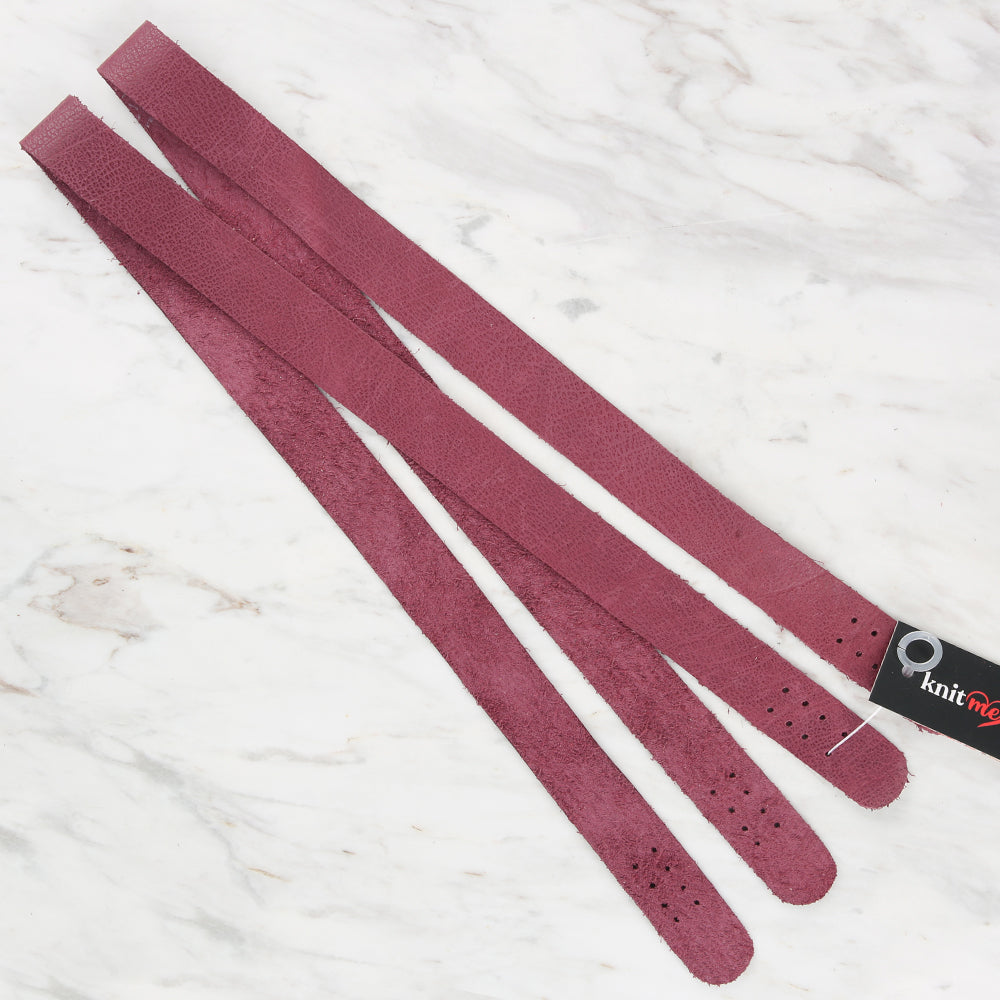 Knitme Gerçek Deri Spor Dikiş Çanta Askısı 75x2.5 cm Mor BA-0036